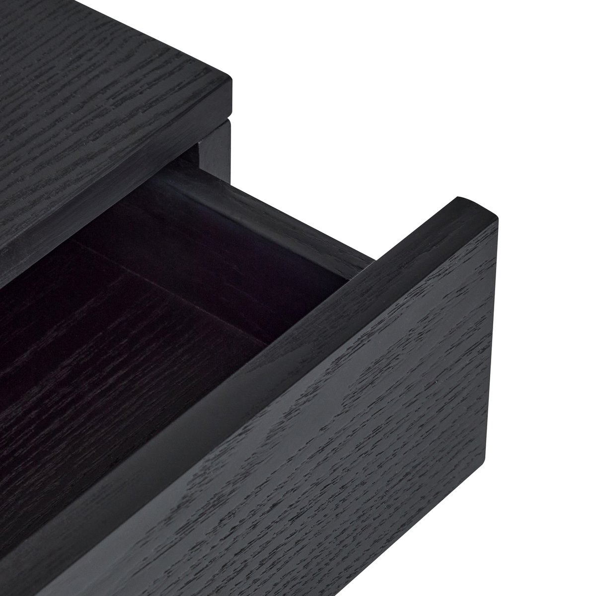 Table de chevet en placage de frêne et fer NOIR noir, HUBSCH