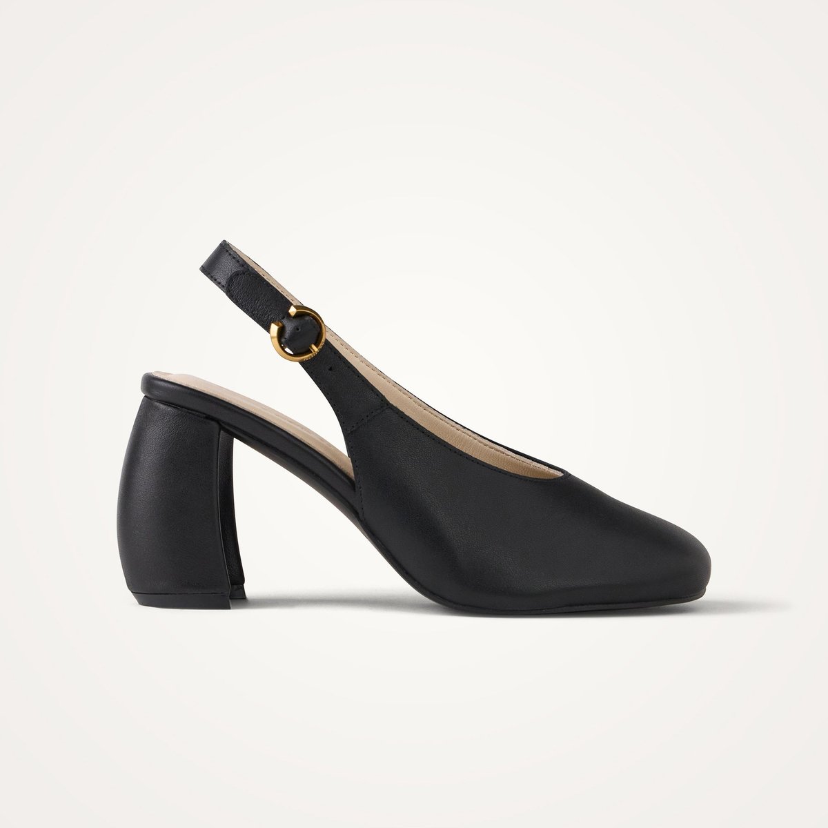 Escarpins slingbacks à talon demi-lune LUNA Loop noir, VANESSA WU
