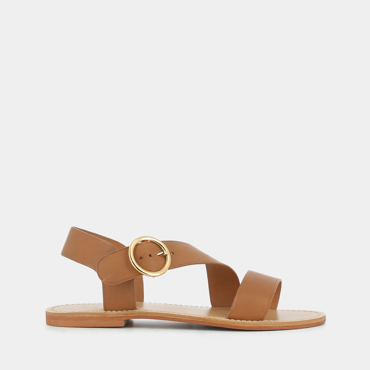 Sandales plates en cuir, Wablo cognac, JONAK