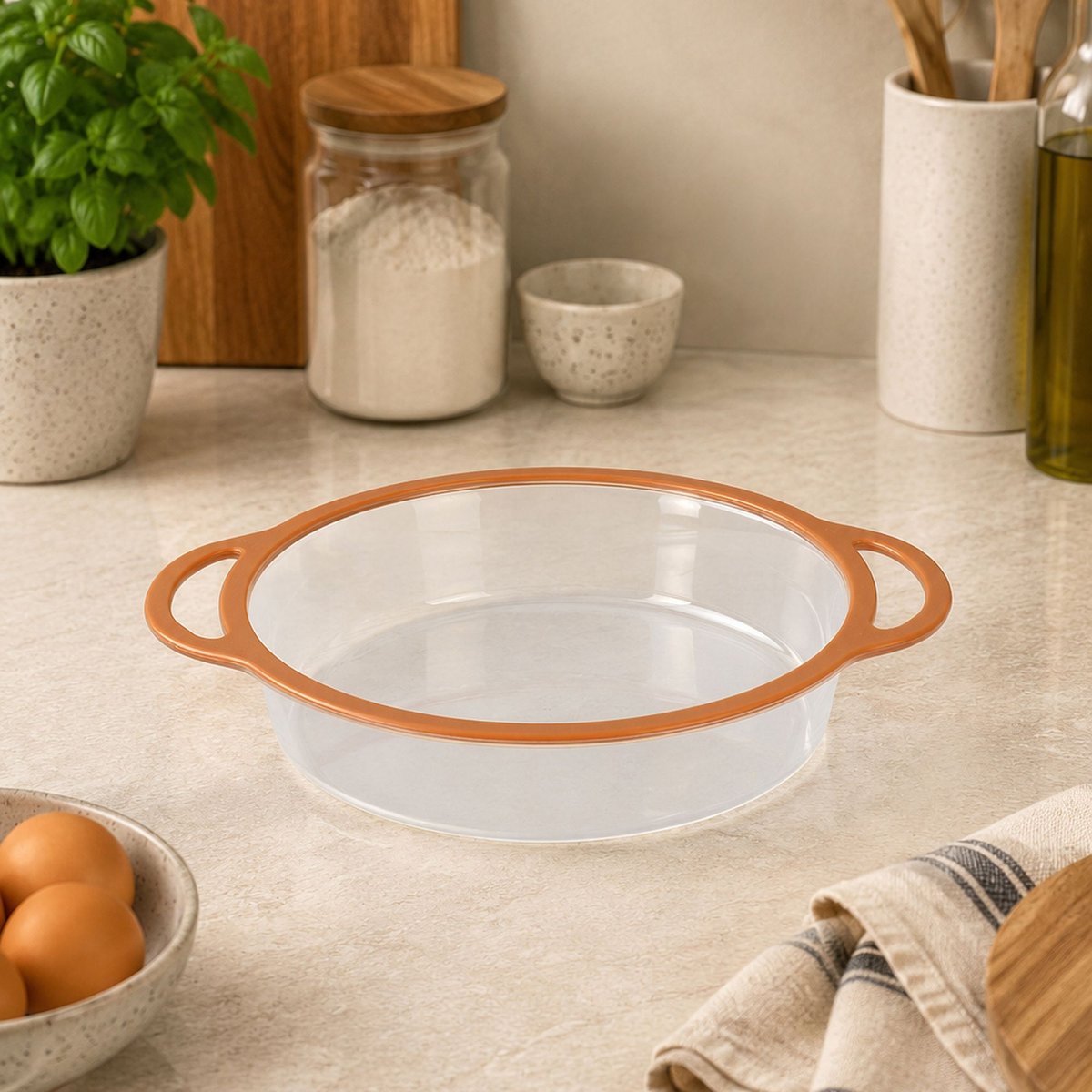 Moule à manqué 24,5cm en silicone et acier carbone, MADY orange-transparent, MENASTYL