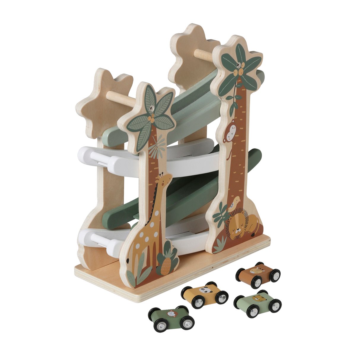 Le toboggan des animaux TANZANIE en bois FSC® vert, VERTBAUDET