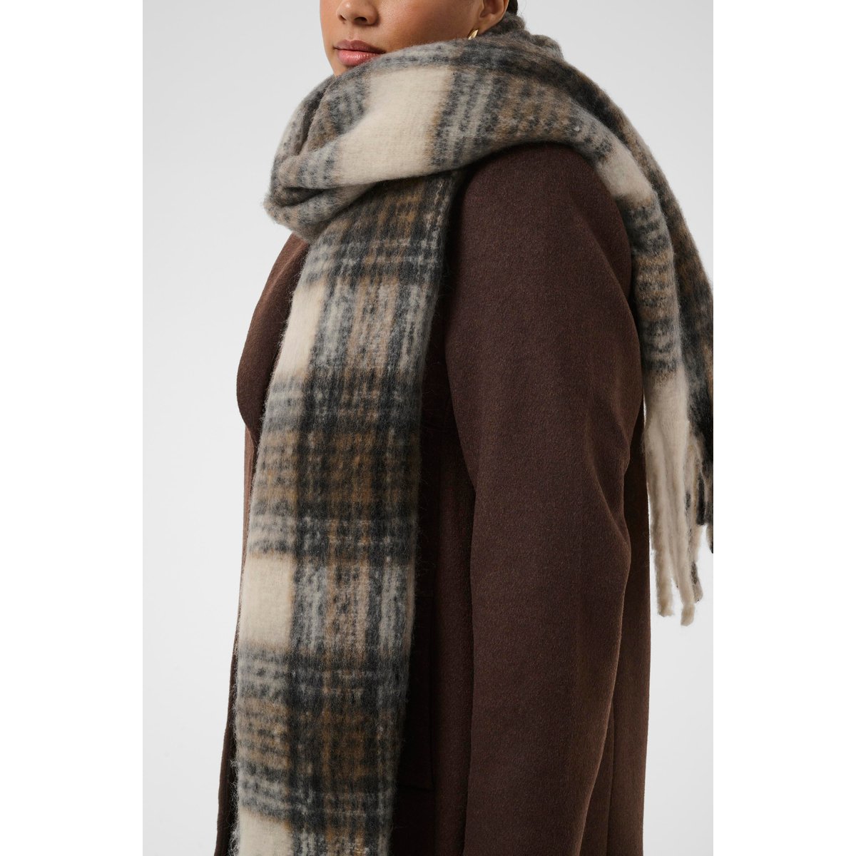 Écharpe blanc noir offwhtie/black check, KAFFE CURVE