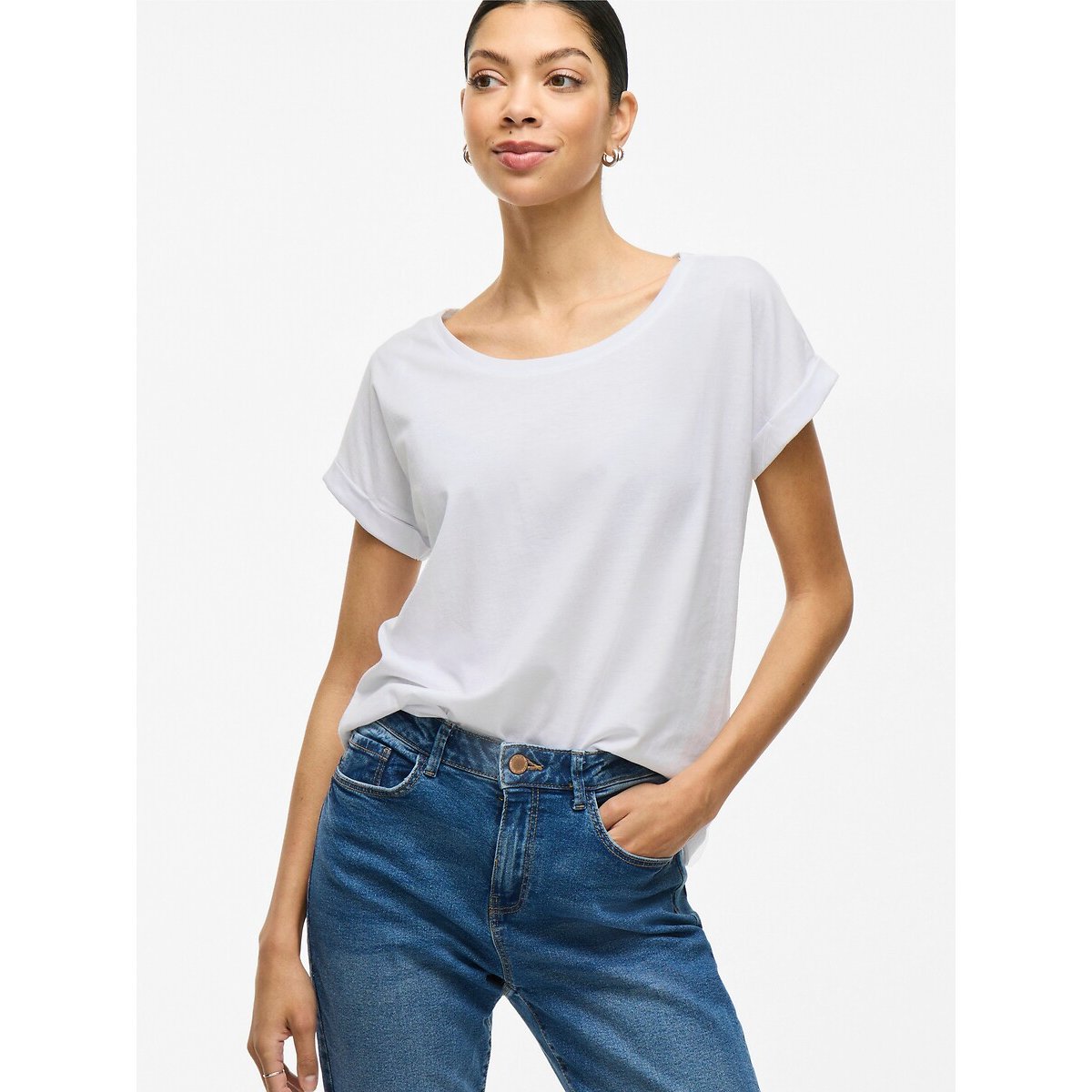T-shirt in jersey bianco, VILA