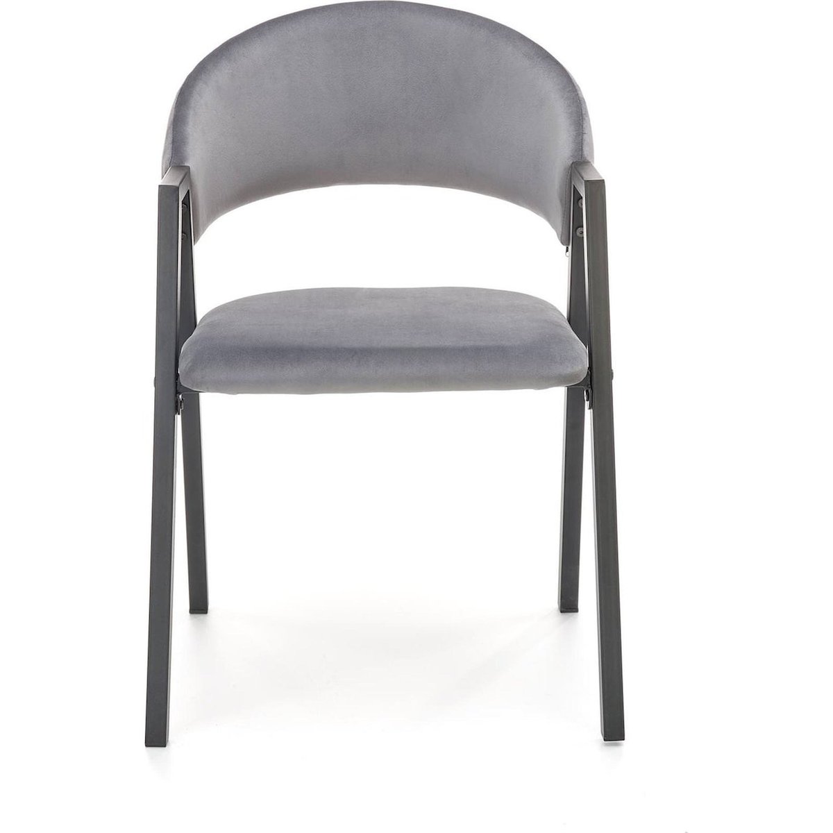 Chaise tapissée avec accoudoirs ATTINGAL gris cendré et noir, RECOLLECTION