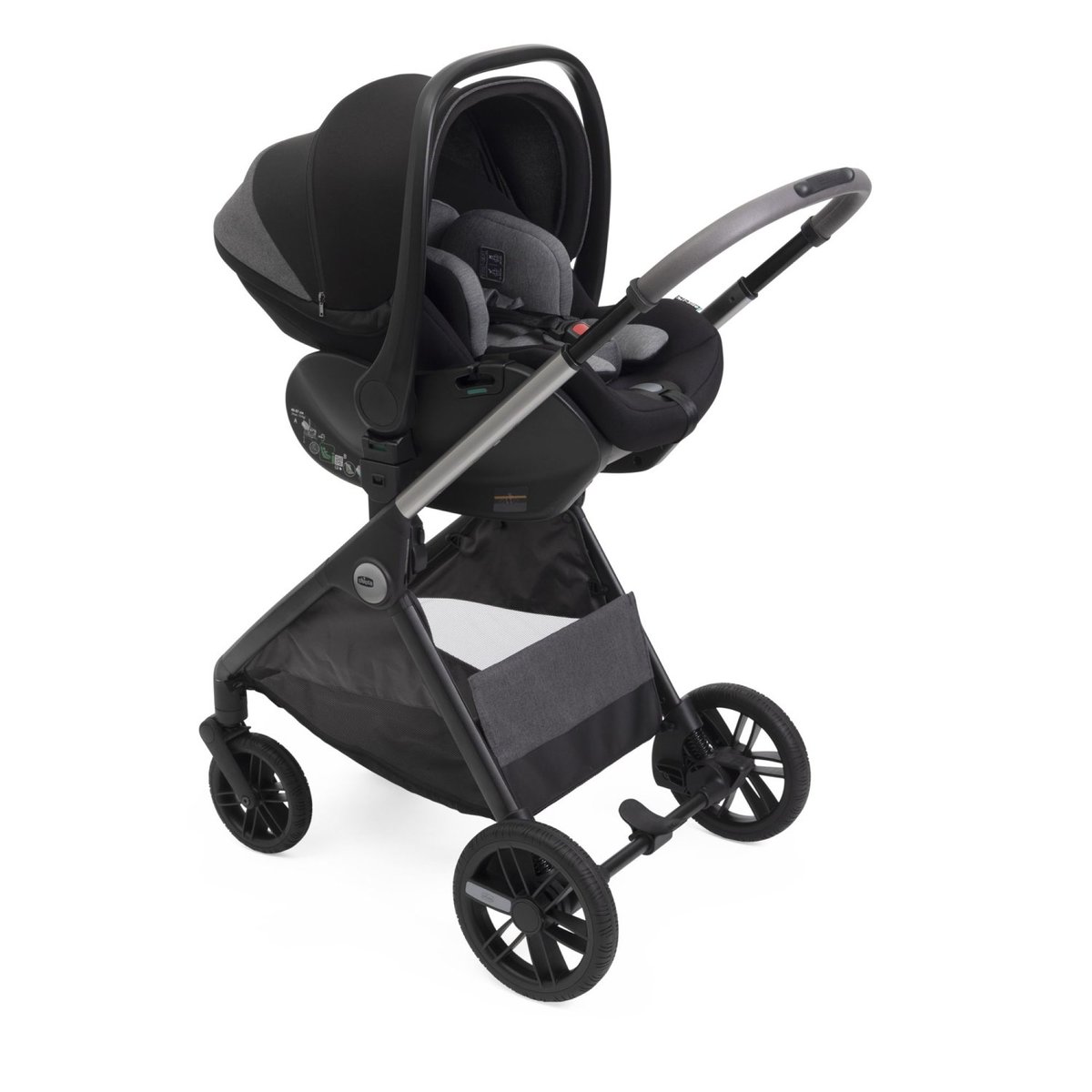 Poussette trio Bellagio 2 + siège auto First Seat Recline i-Size noir, CHICCO