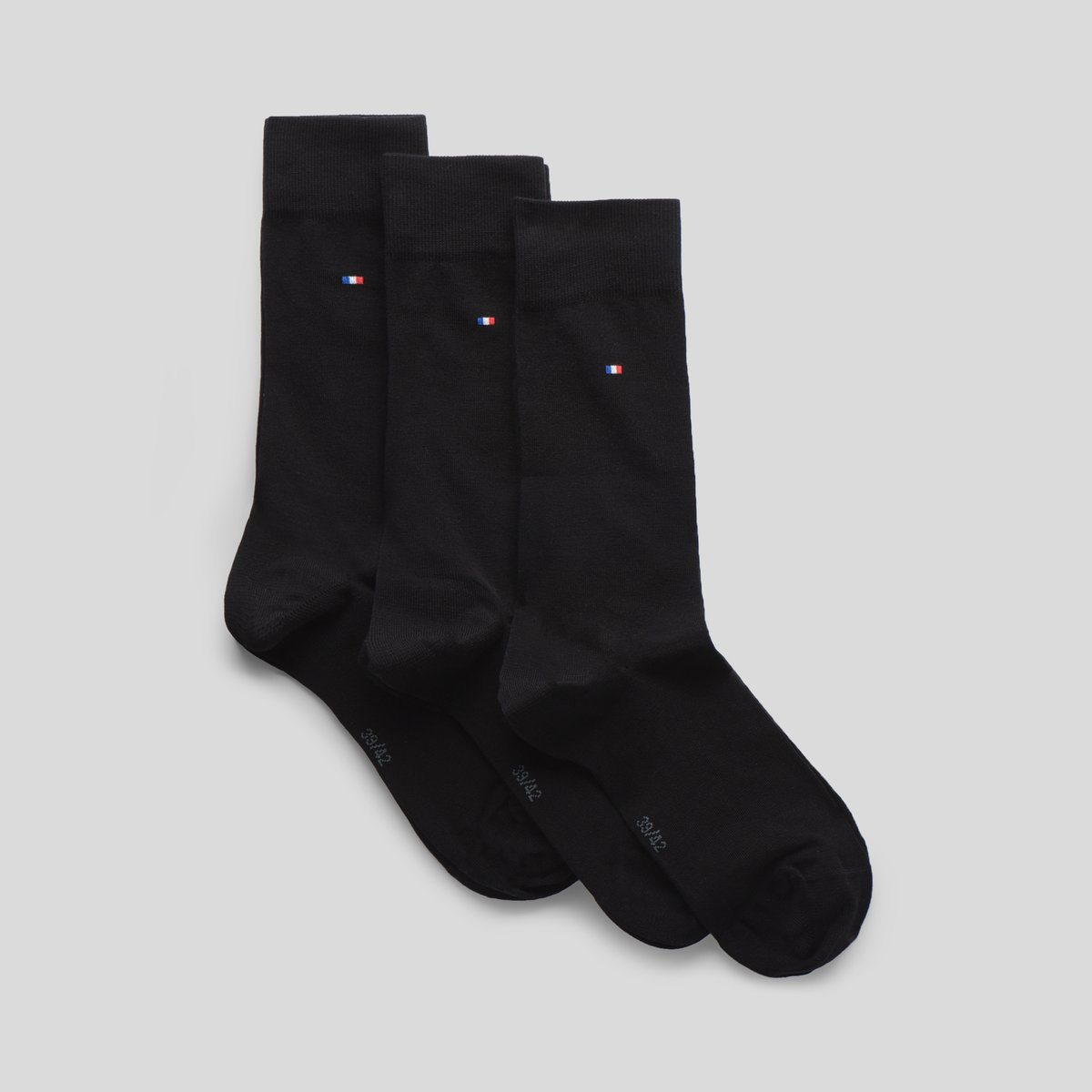 Lot de 3 paires de chaussettes noir/noir, MONOPRIX