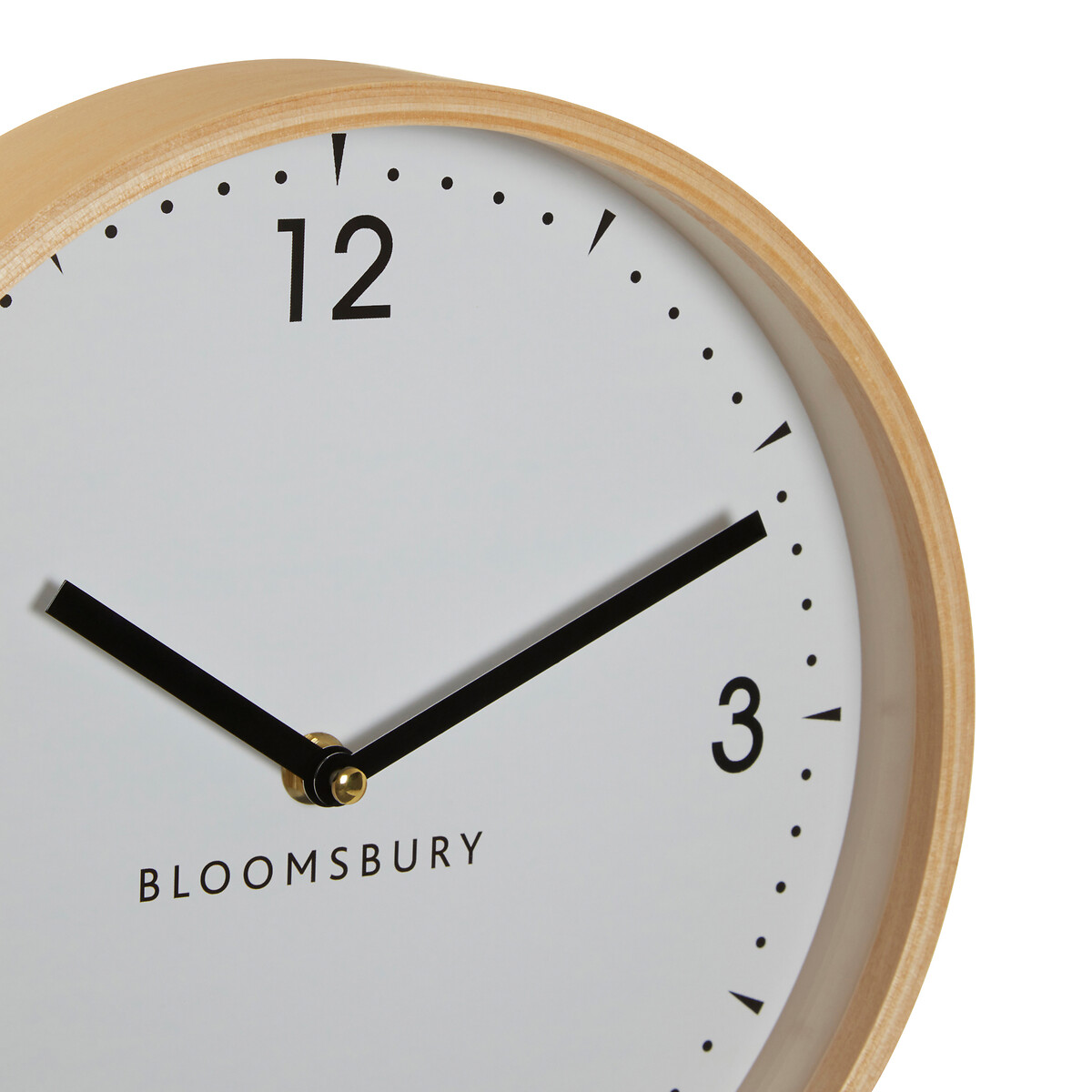 25cm Circular Natural Wood Wall Clock  white, SO'HOME