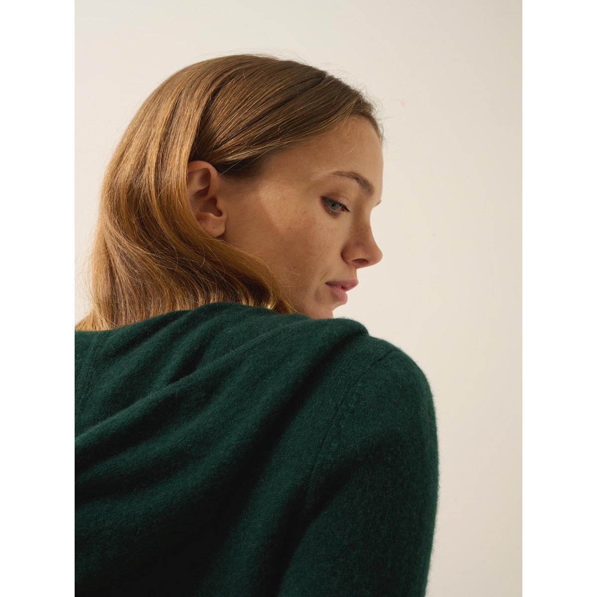Gilet Zippé Capuche Cyprès Debbie vert foncé, JUST CASHMERE