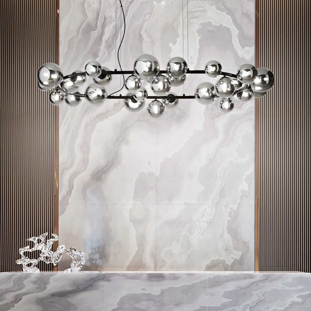 Suspension PERLAGE noir, IDEAL LUX