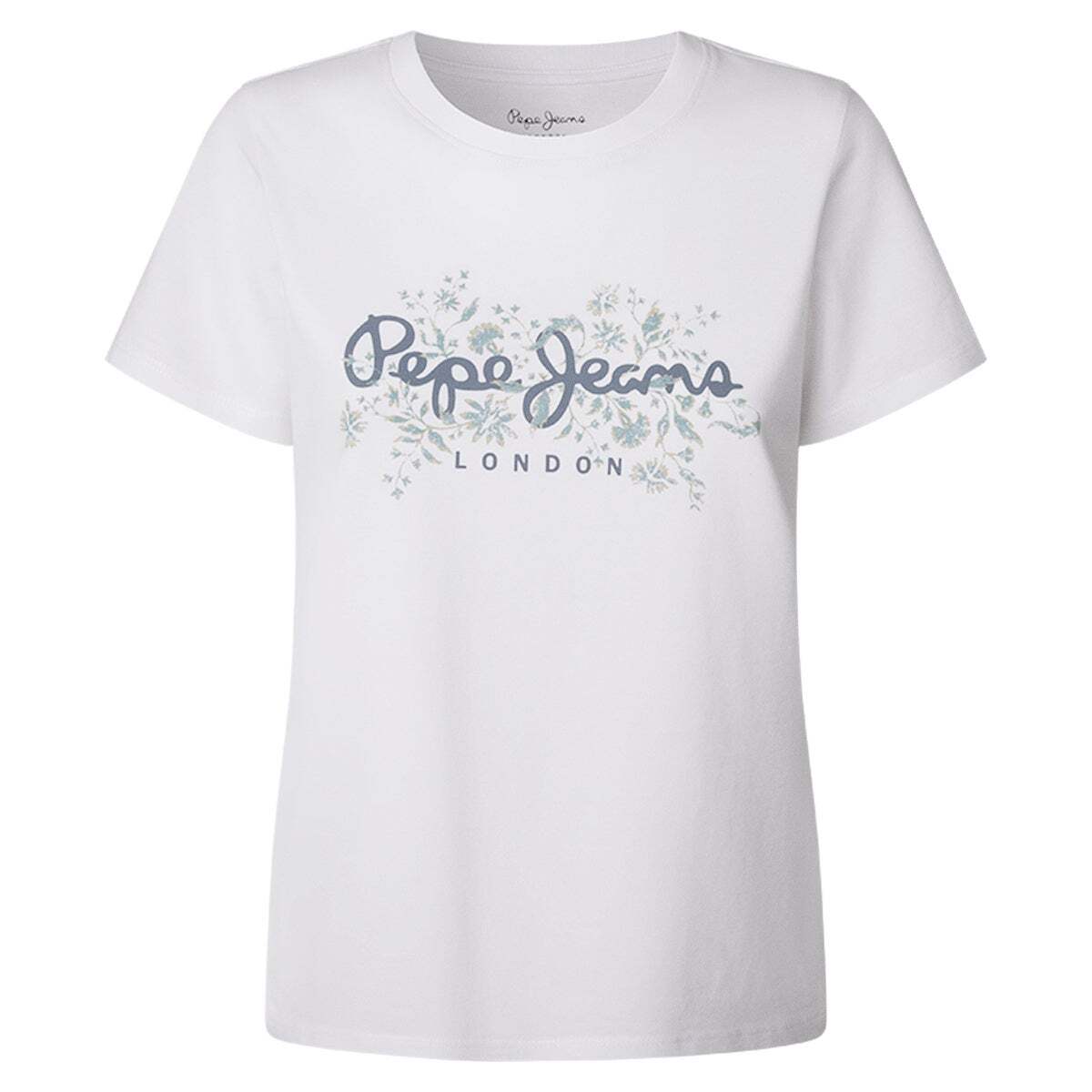 T-Shirt Coupe Regular À Logo Fleuri blanc, PEPE JEANS