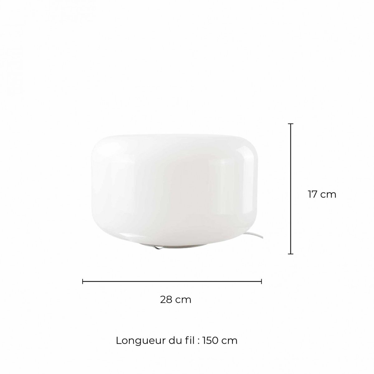 Lampe à poser en verre, LIVO blanc, C-CREATION