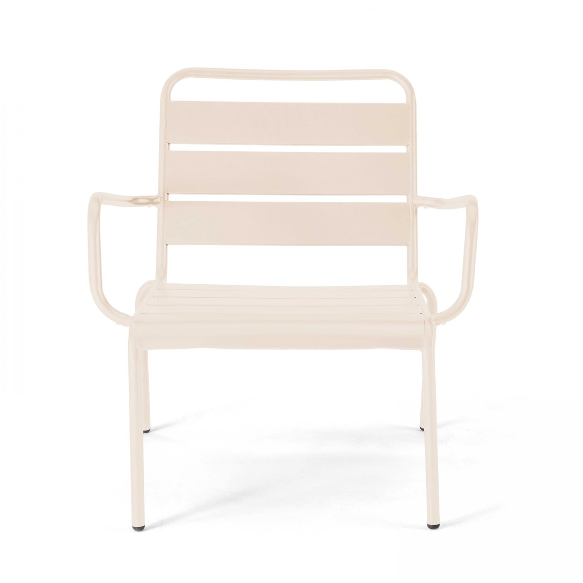 Fauteuil de jardin bas en métal, PALAVAS ivoire, OVIALA