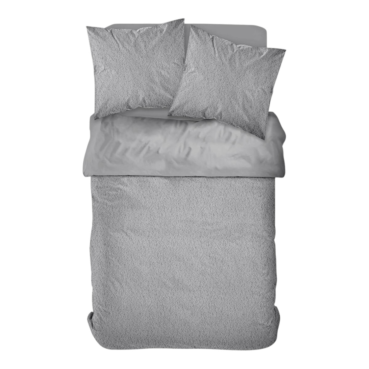 Parure de lit polaire teddy BIEN AU CHAUD gris, TODAY