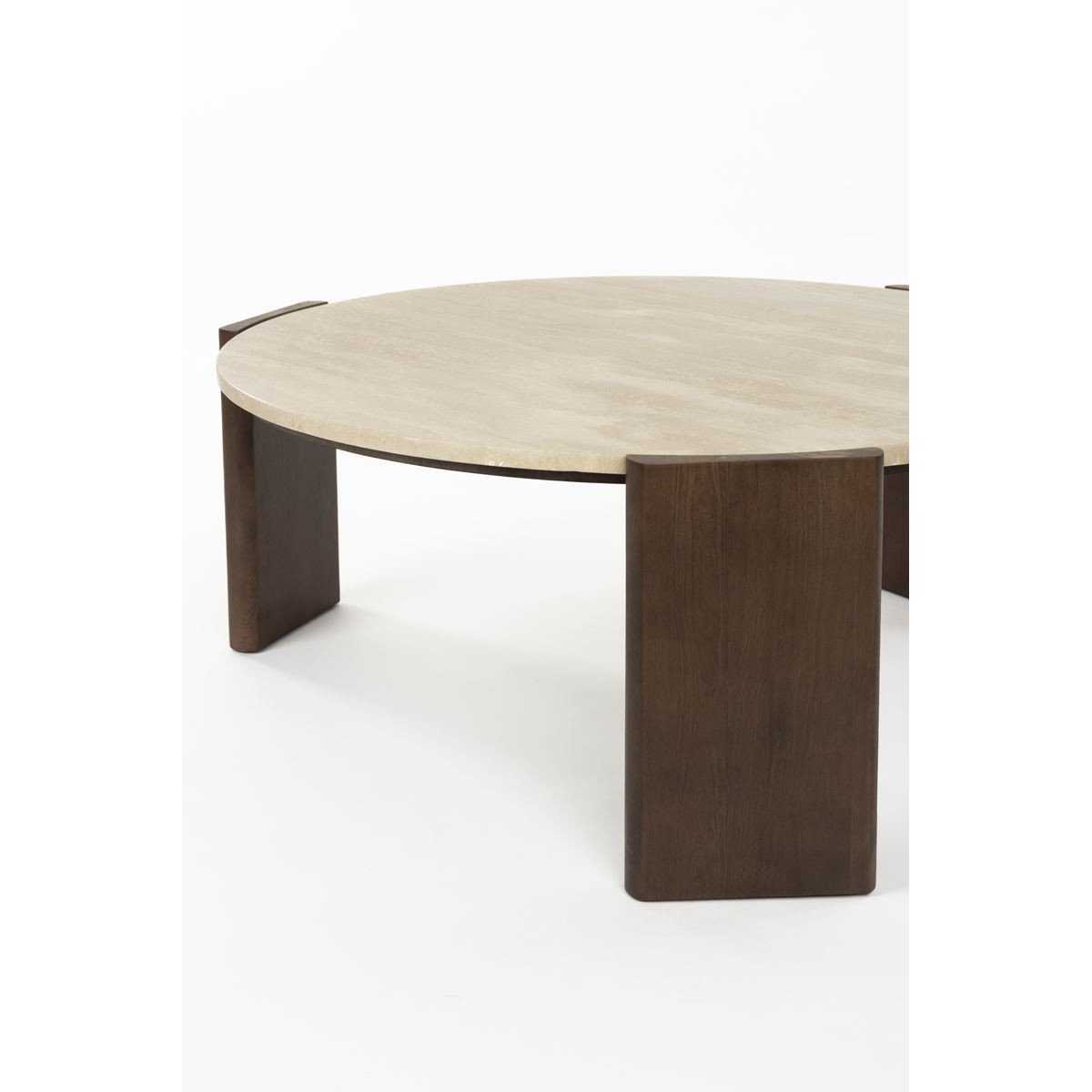 Table basse design ronde en bois, L.90 , VALCOUR beige, DUTCHBONE