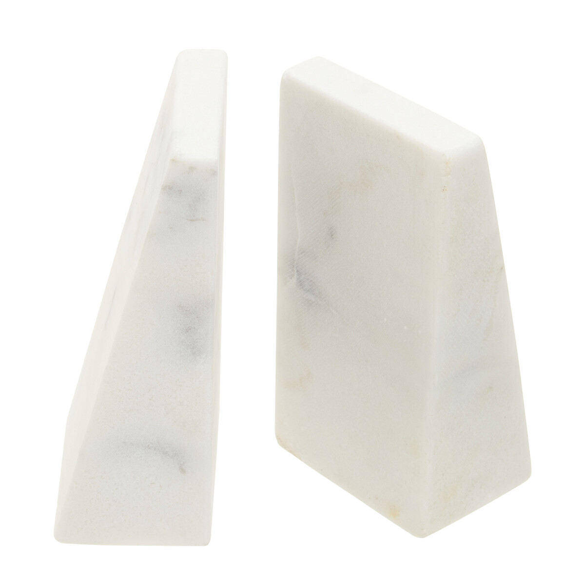 Set of 2 White Marble Bookends white, ÉDITÉ