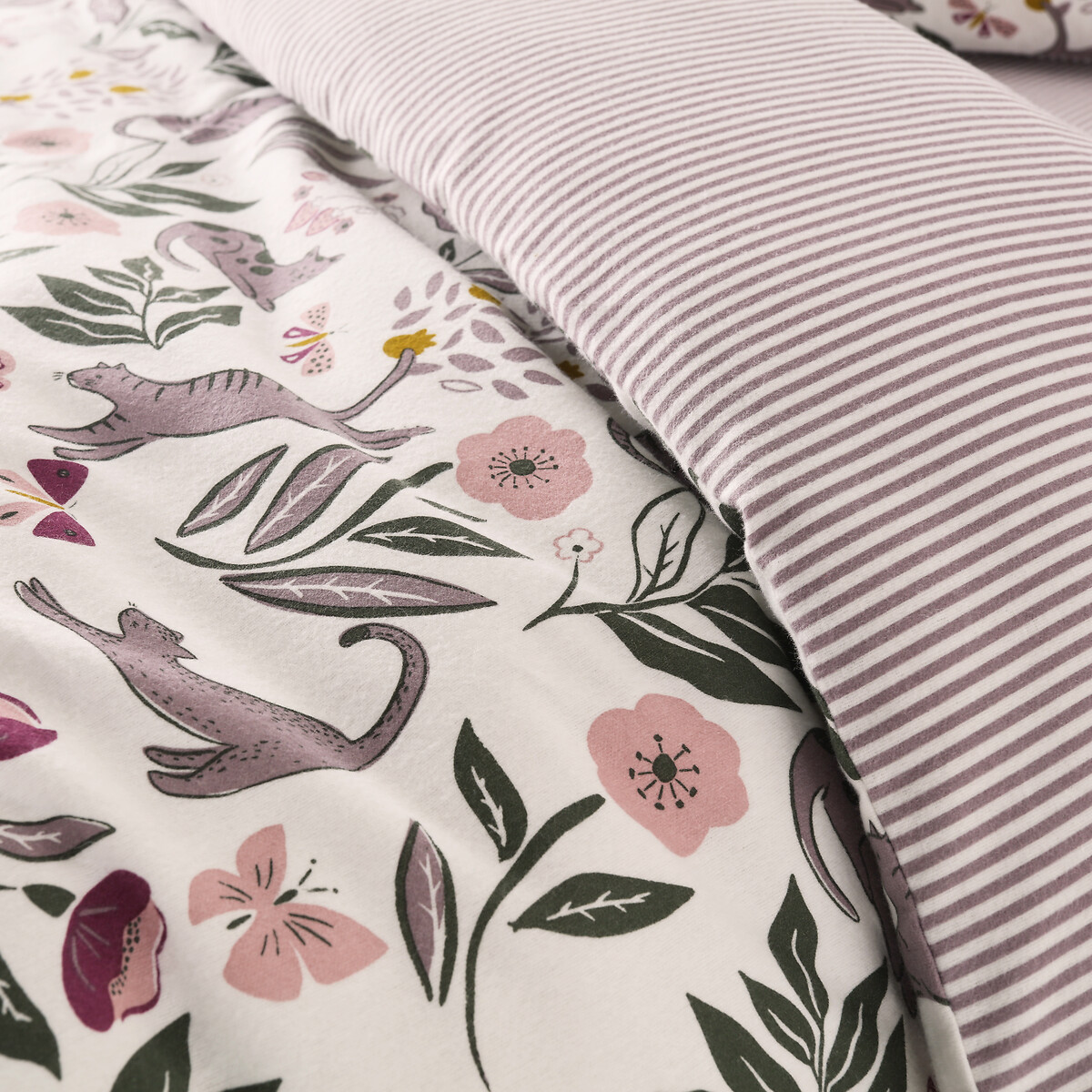 Housse de couette enfant en flanelle, Elona violet, LA REDOUTE INTERIEURS