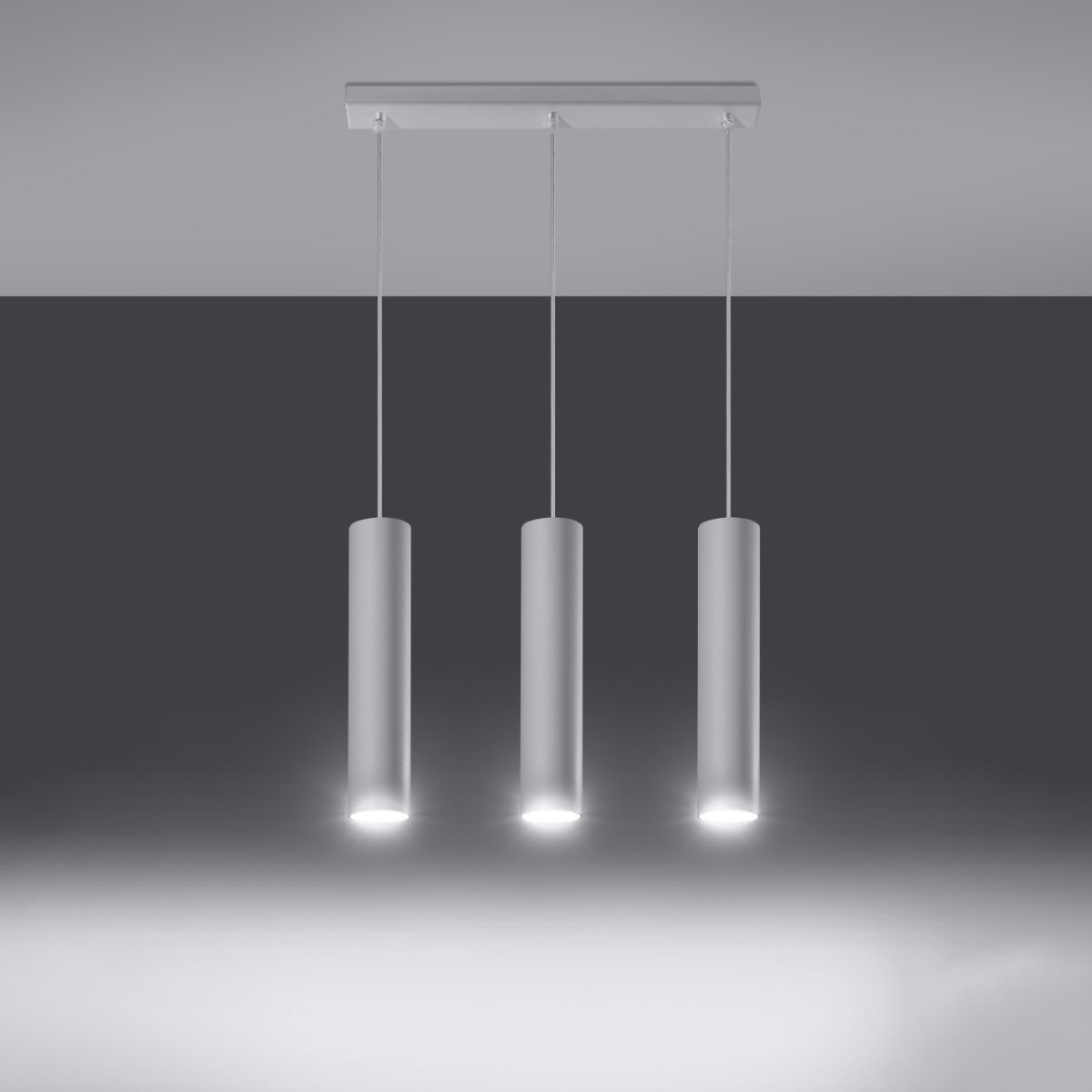 Suspension Acier Blanc GU10 3 Lagos Line blanc, EDEN