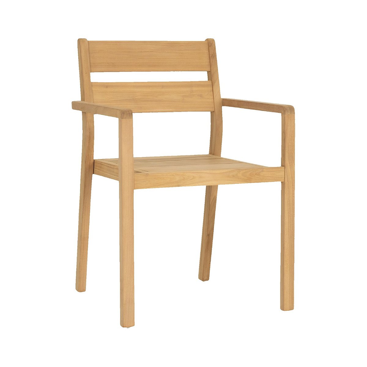 Lot de 2 chaises de jardin en teck massif CALVIA naturel clair, HABITAT