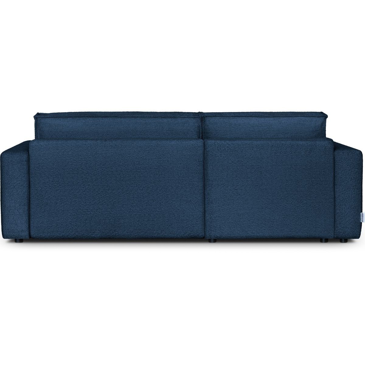 Canapé d'angle à gauche convertible 3 places en tissu bouclé - ASTI bleu foncé, HOMIFAB