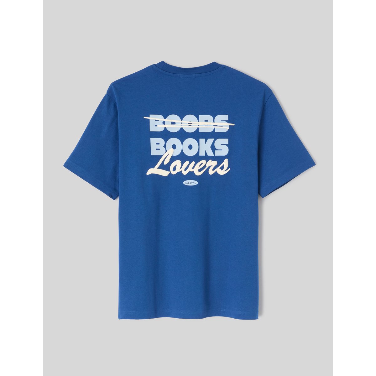 T-shirt imprimé devant / dos bleu foncé, BZB