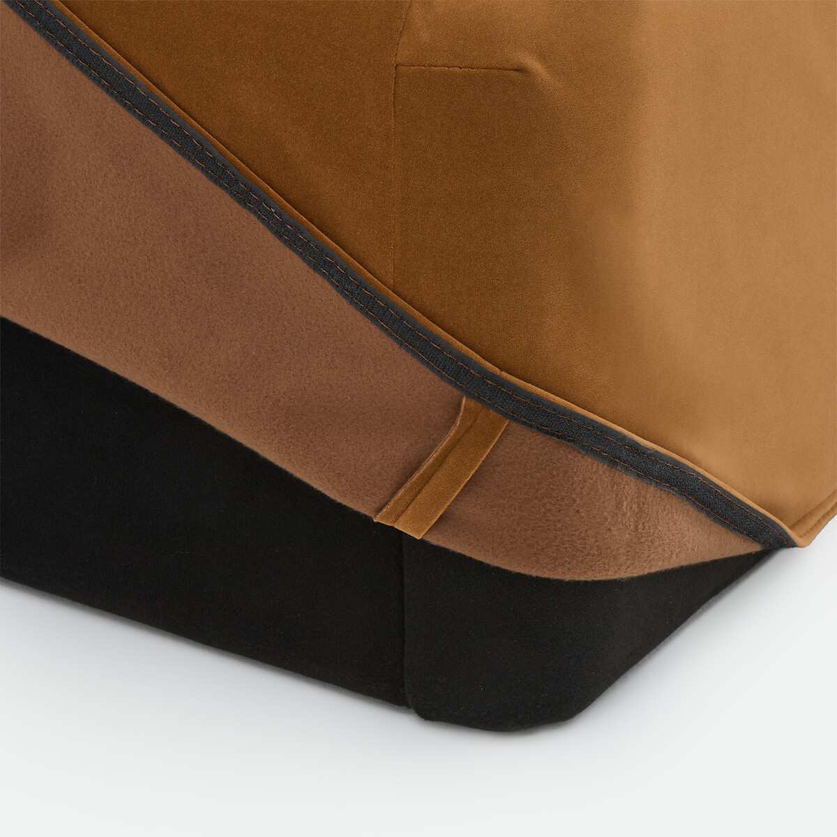 Lit coffre, tissu velours, sommier relevable, BOLEA bronze, LA REDOUTE INTERIEURS