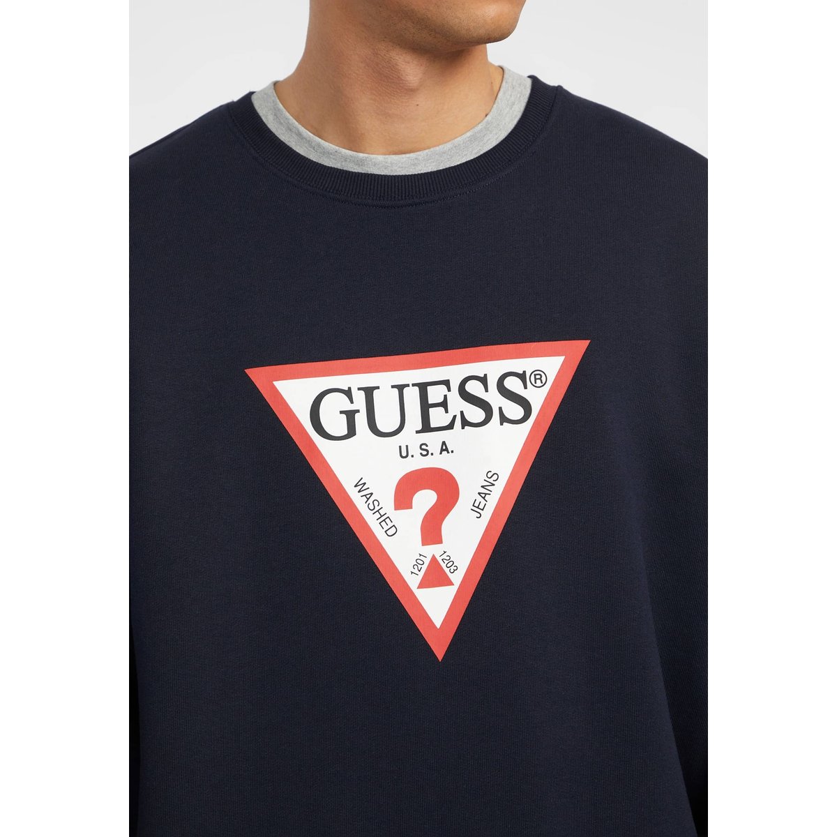 Oversized Sweat-Shirt Iconic bleu foncé, GUESS JEANS