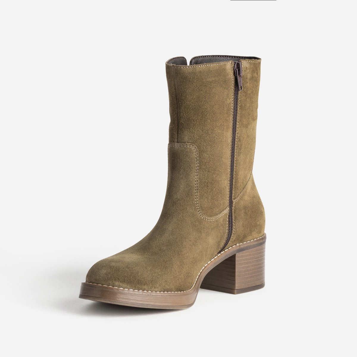Boots À Talon en cuir NELY taupe, ERAM