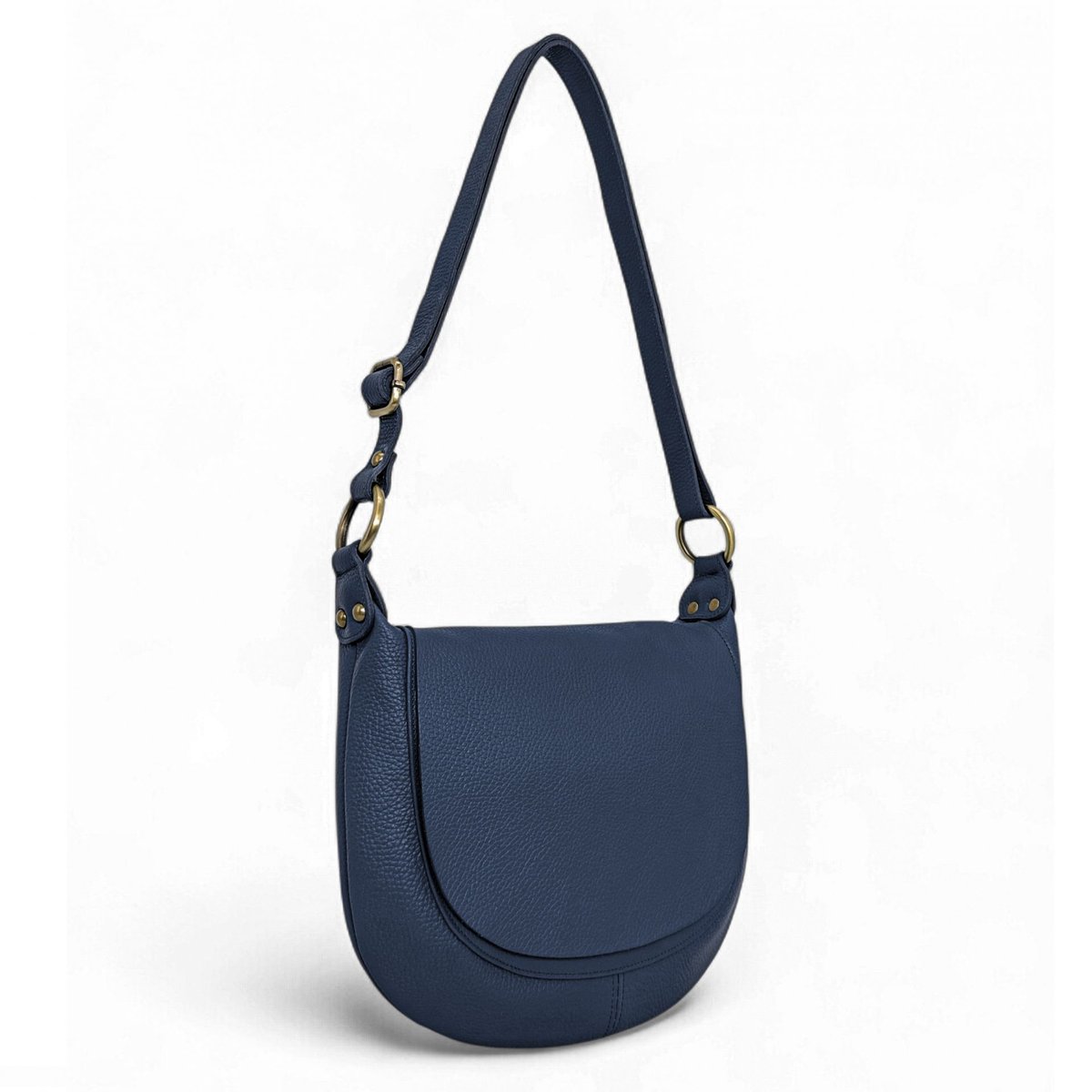 Sac bandoulière en cuir italien LITTLE CITIZEN bleu foncé, OH MY BAG