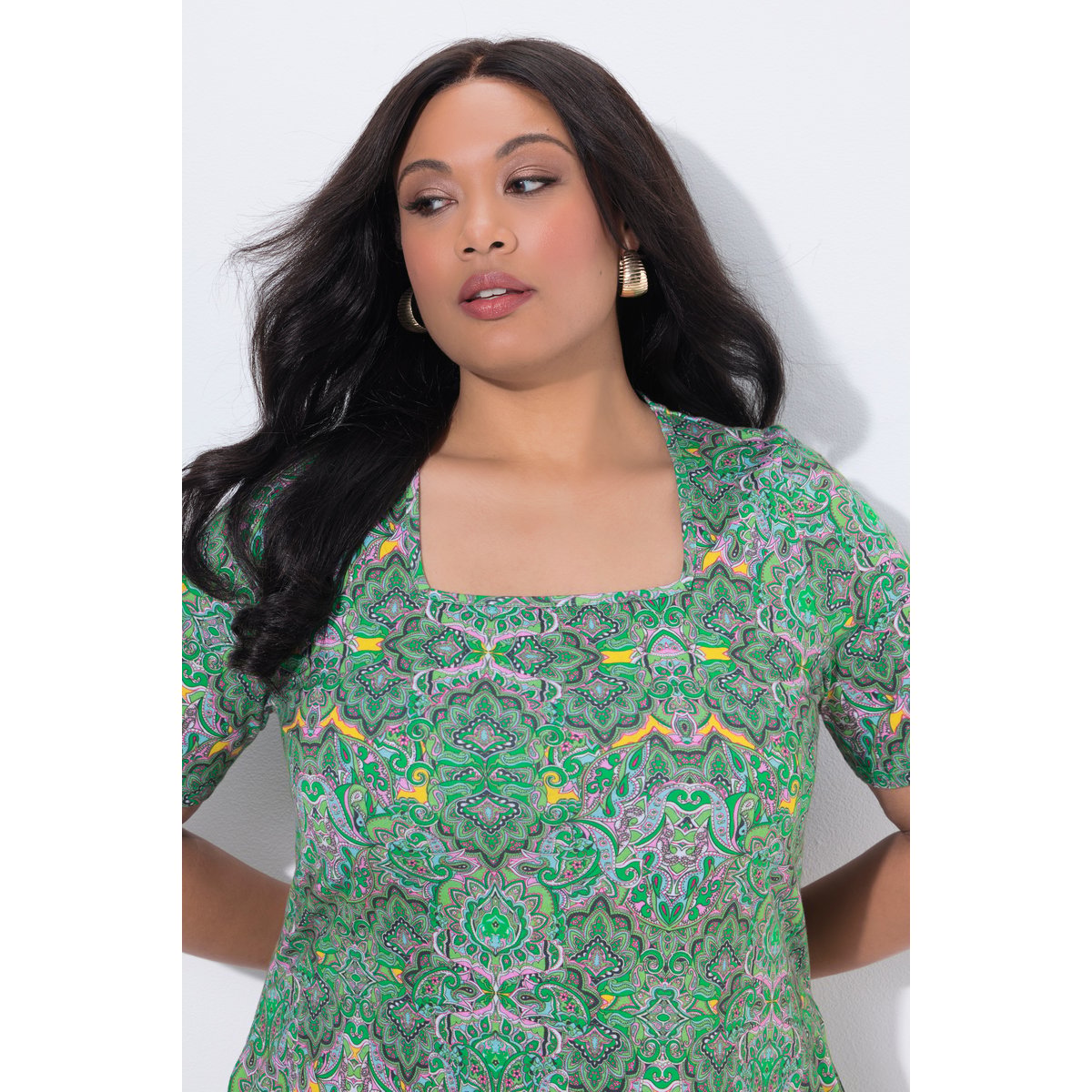 T-shirt long vert pomme, ULLA POPKEN