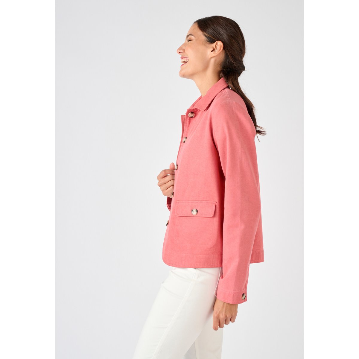Veste mélange Lyocell Tencel(TM) et coton vieux rose, DAMART