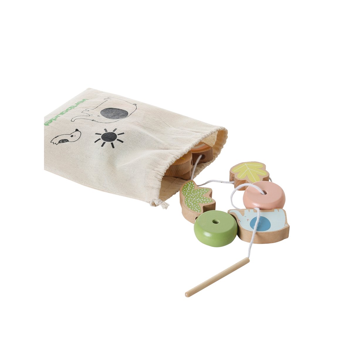 Mes premières perles à enfiler en bois multicolore, VERTBAUDET