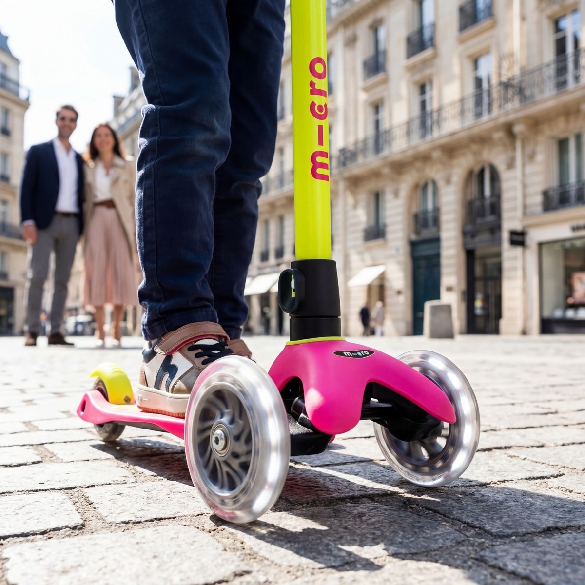 Mini Micro Deluxe Néon LED - Flamingo Yellow jaune, MICRO MOBILITY