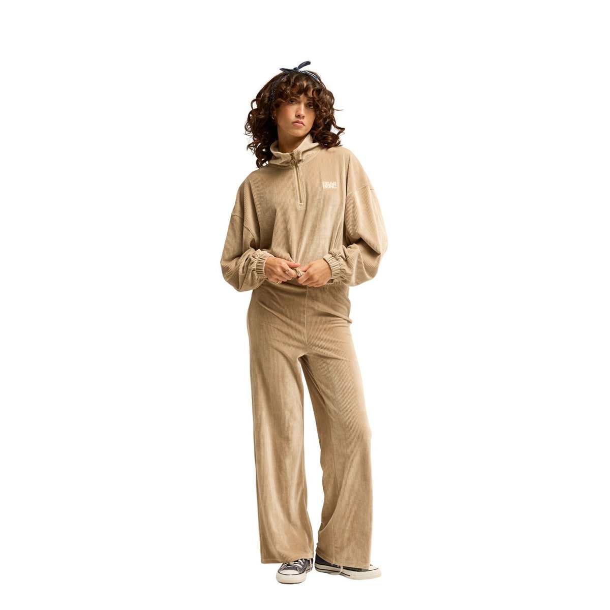 Haut en maille côtelée demi-zip COFFEE TIME beige cobblestone, BILLABONG