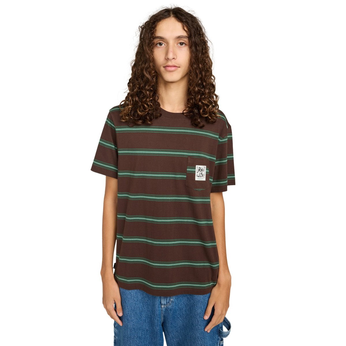 T-shirt à manches courtes BIGFOOT POCKET LABEL marron bigfoot java stripe, ELEMENT