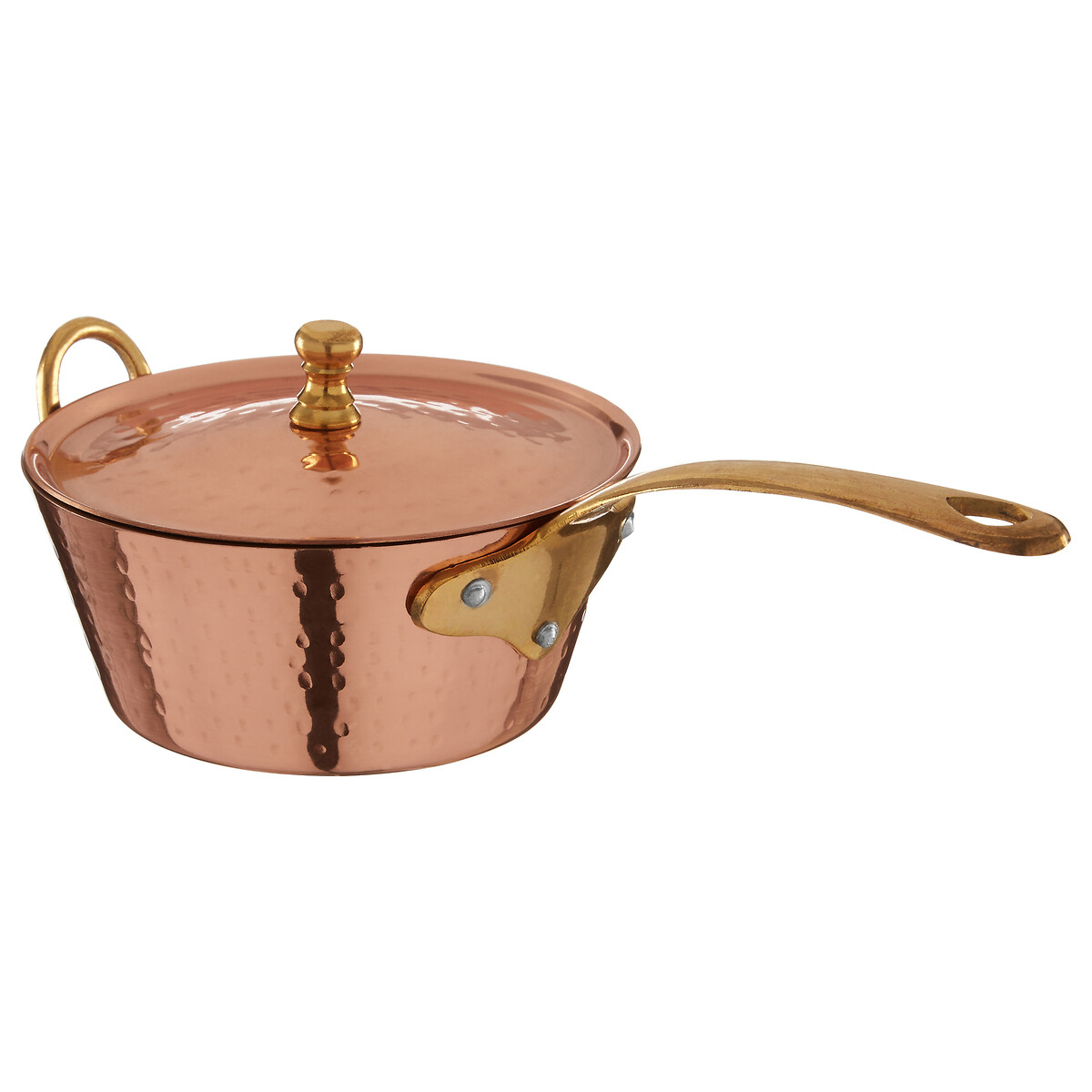 13cm Mini Hammered Copper Saucepan with Lid copper, SO'HOME