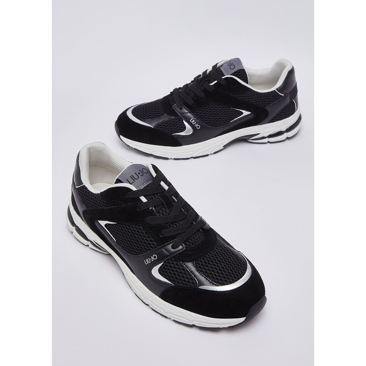 Sneakers en cuir et mesh noir, LIU JO