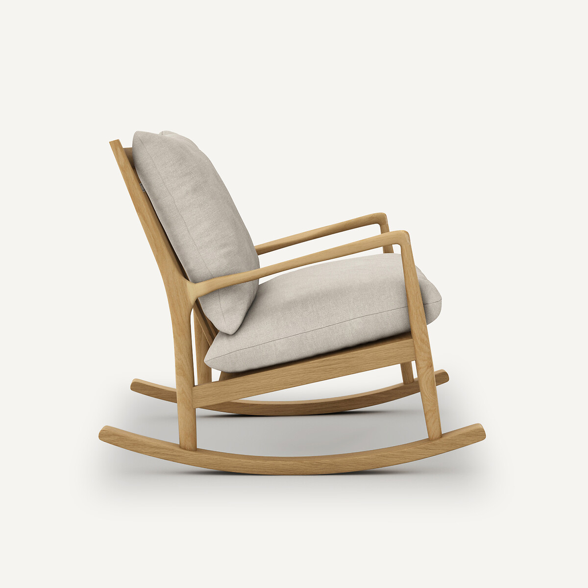 Rocking-chair chêne, plaqué et lin, Dilma lin, AM.PM