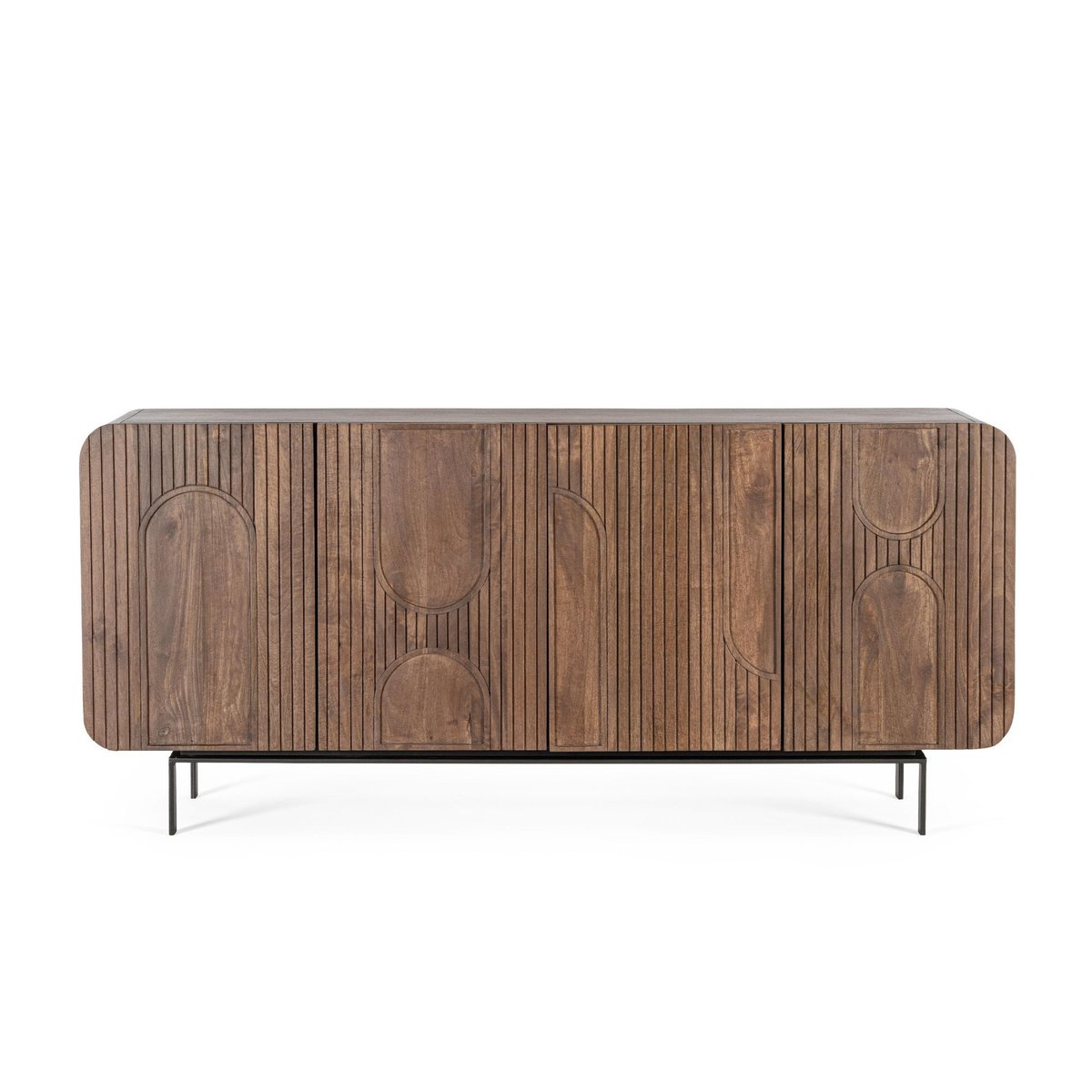 Buffet en bois de manguier 4 portes L180 - AGRA bois foncé, HELLIN, DEPUIS 1862