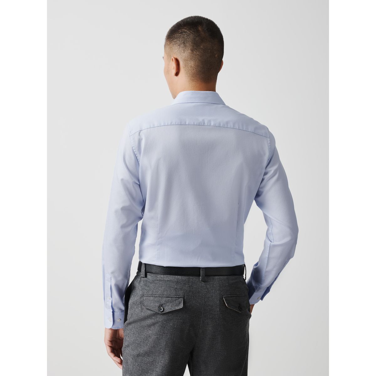 Chemise habillée texturée coton majoritaire bleu, NEXT