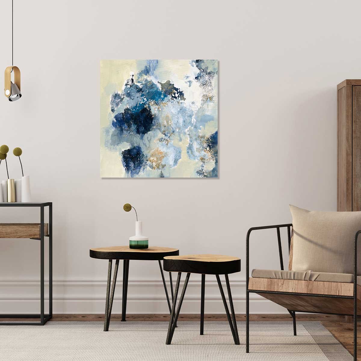 Décoration murale Indigo bleu tableau alu dibond, HEXOA