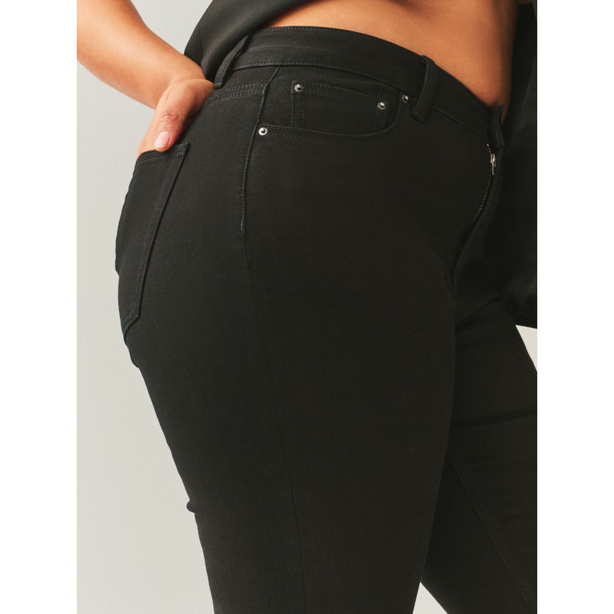 Jean skinny sablier à taille mi-haute noir, NEXT