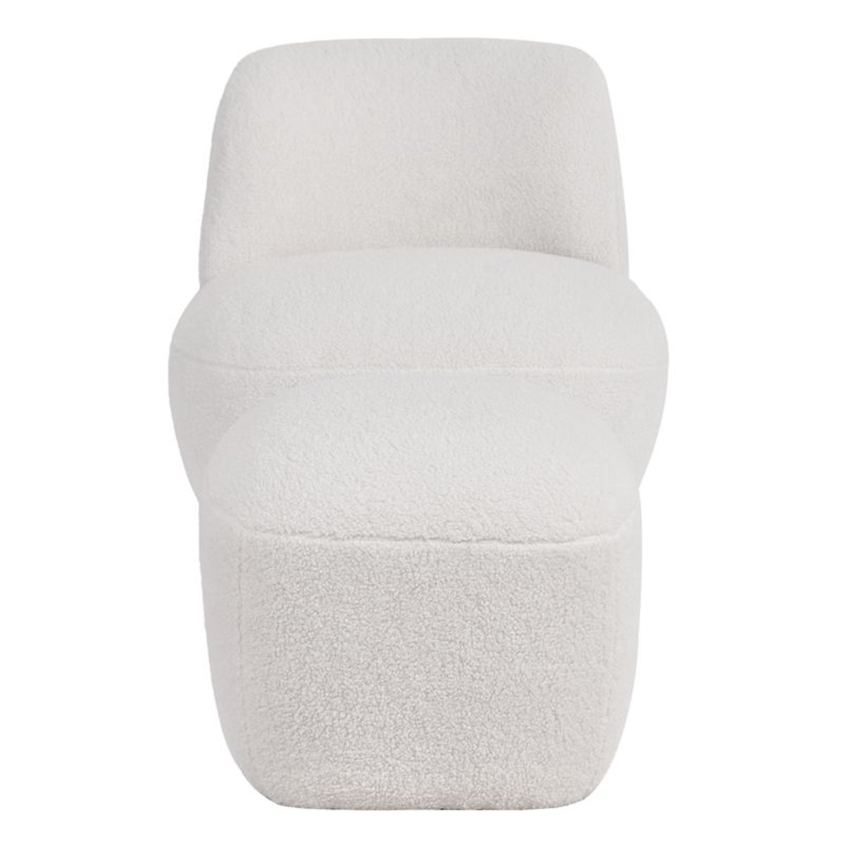 Pouf en bouclette épaisse écru ecru, ZAGO