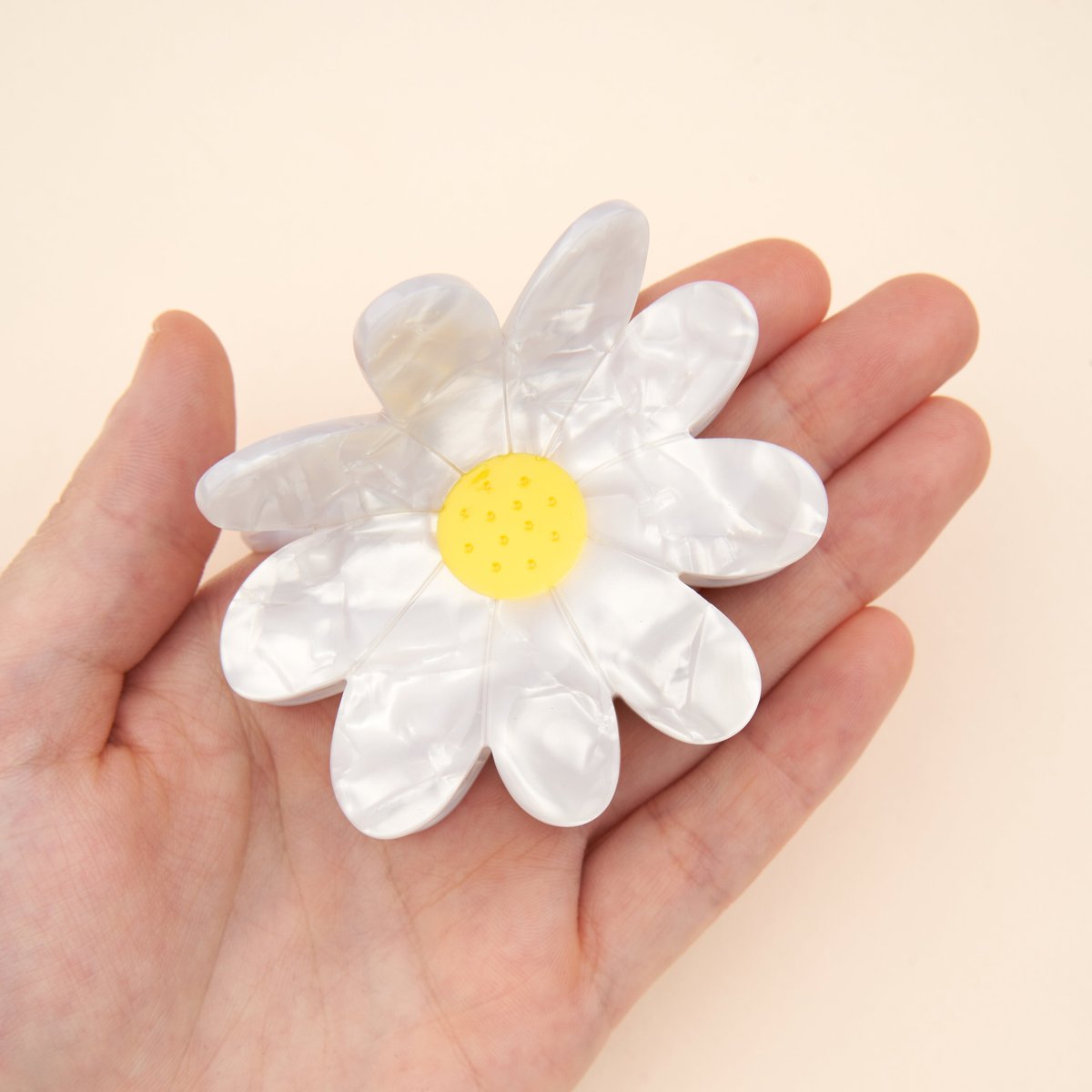 Pince à cheveux MARGUERITE blanc nacré, COUCOU SUZETTE