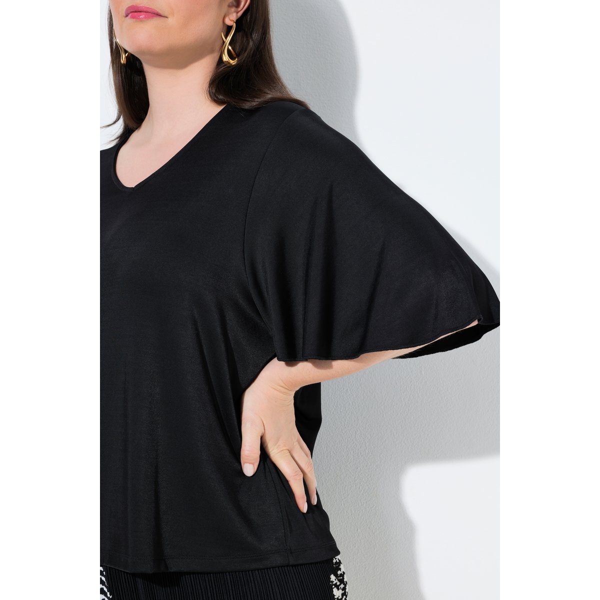 T-shirt oversize, tombé fluide noir, ULLA POPKEN