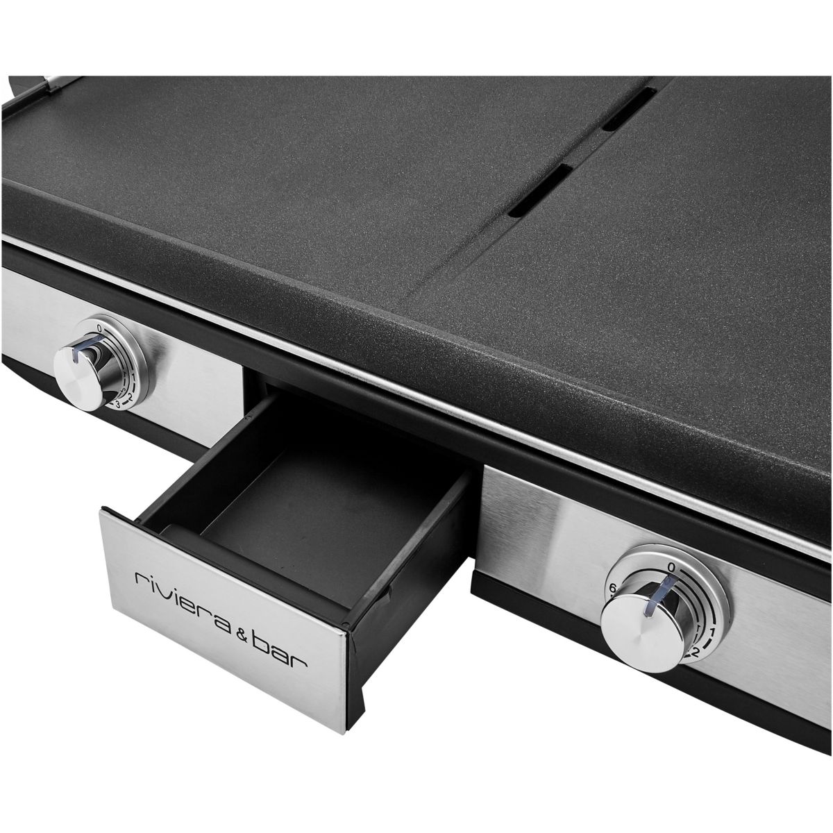 Plancha électrique QPL 650 noir gris à poser, 50x30 cm noir, RIVIERA & BAR