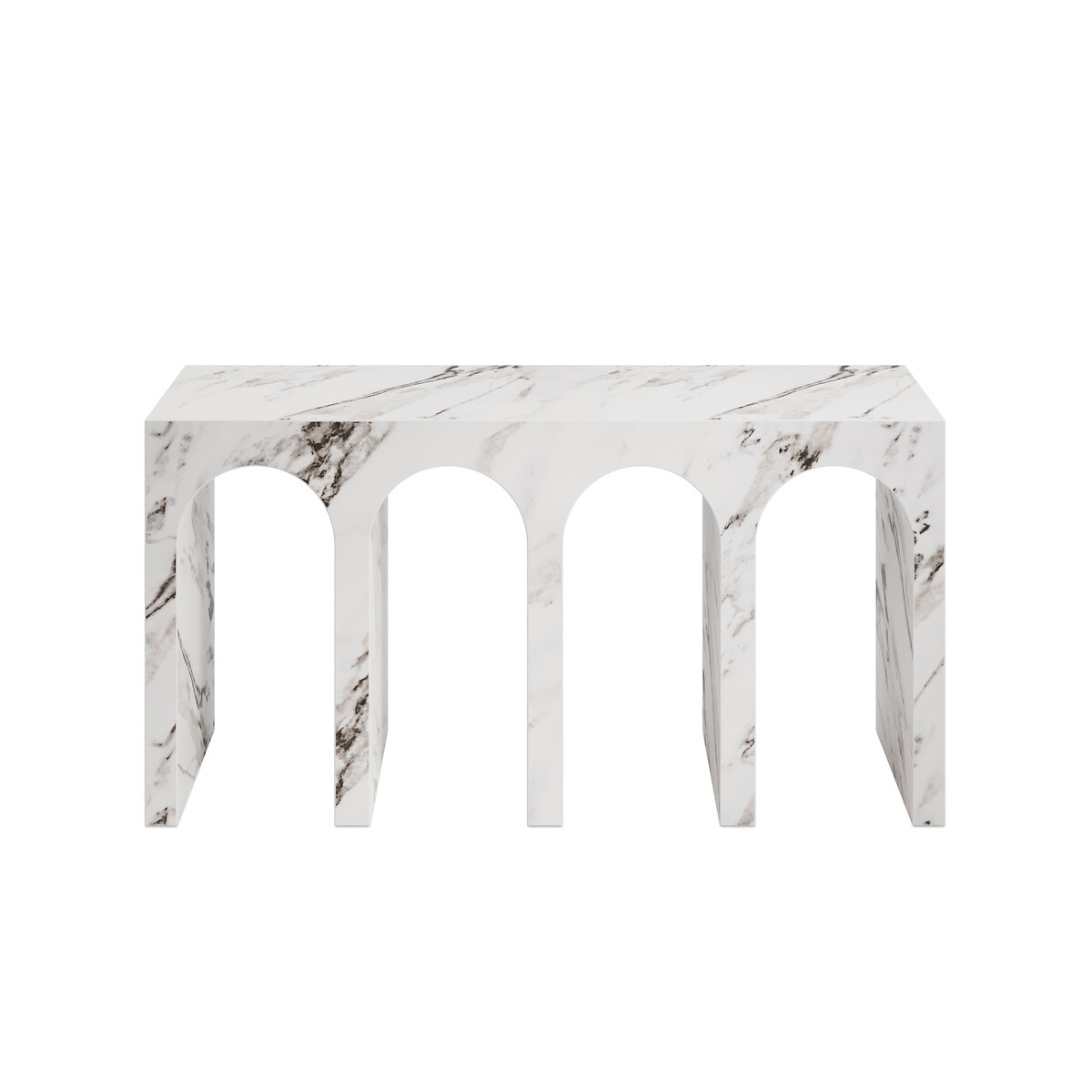 Cecilia Calacatta Faux Marble Console Table white marble, ÉDITÉ