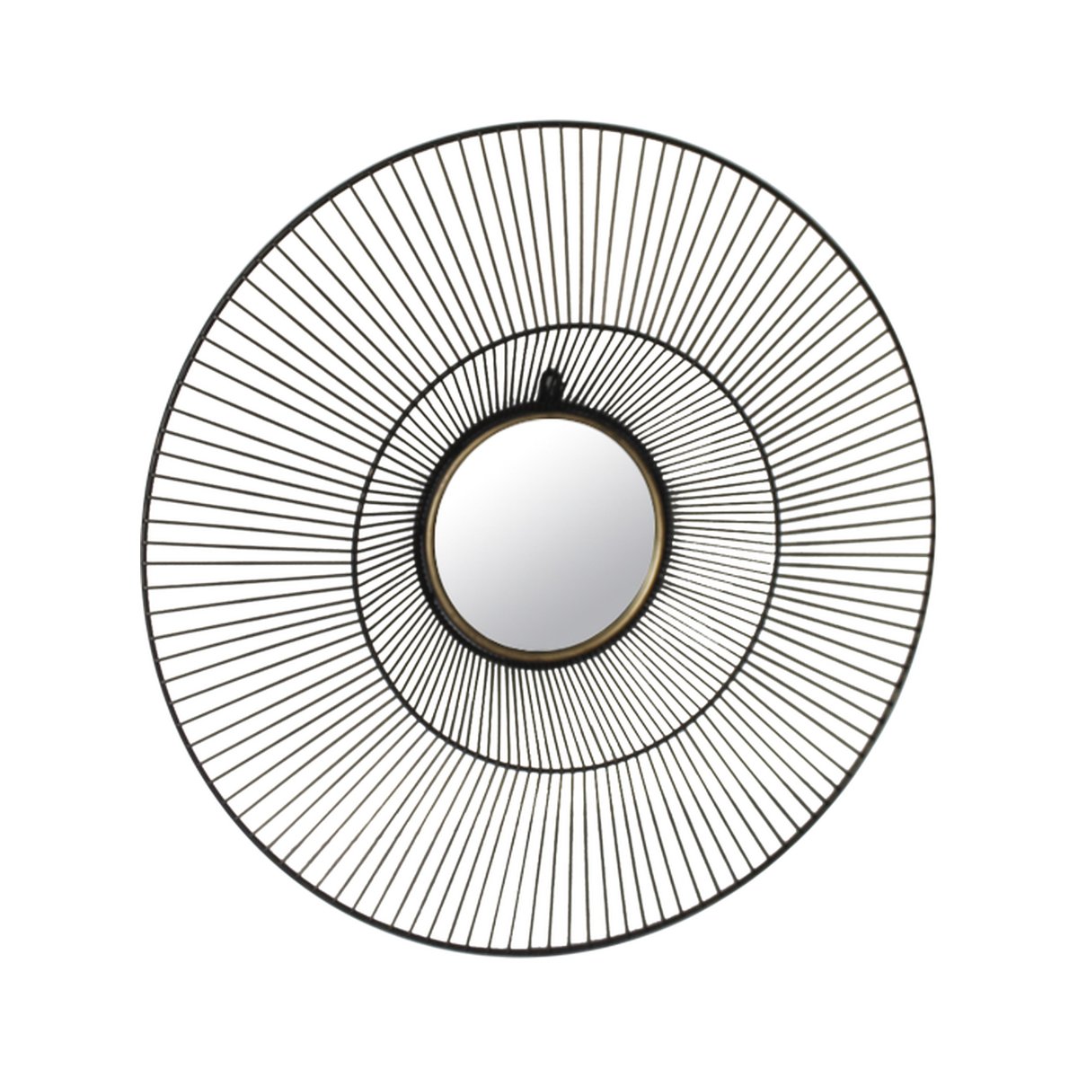 Miroir rond en métal 58x58x9cm noir, EMDE