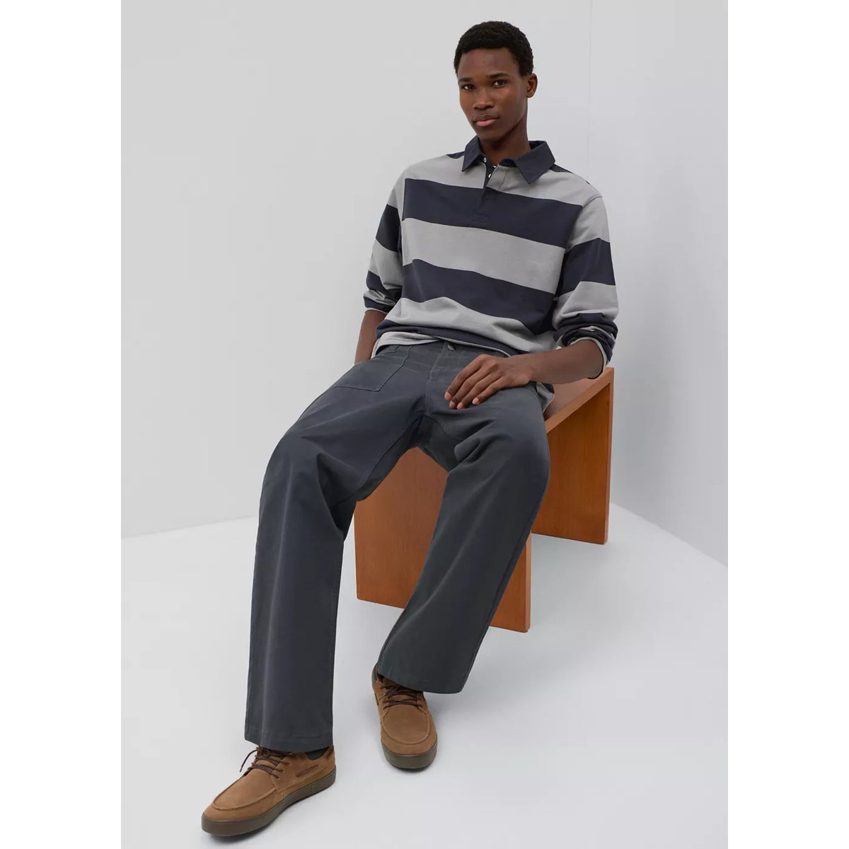 Pantalon droit poches gris anthracite, MANGO TEEN