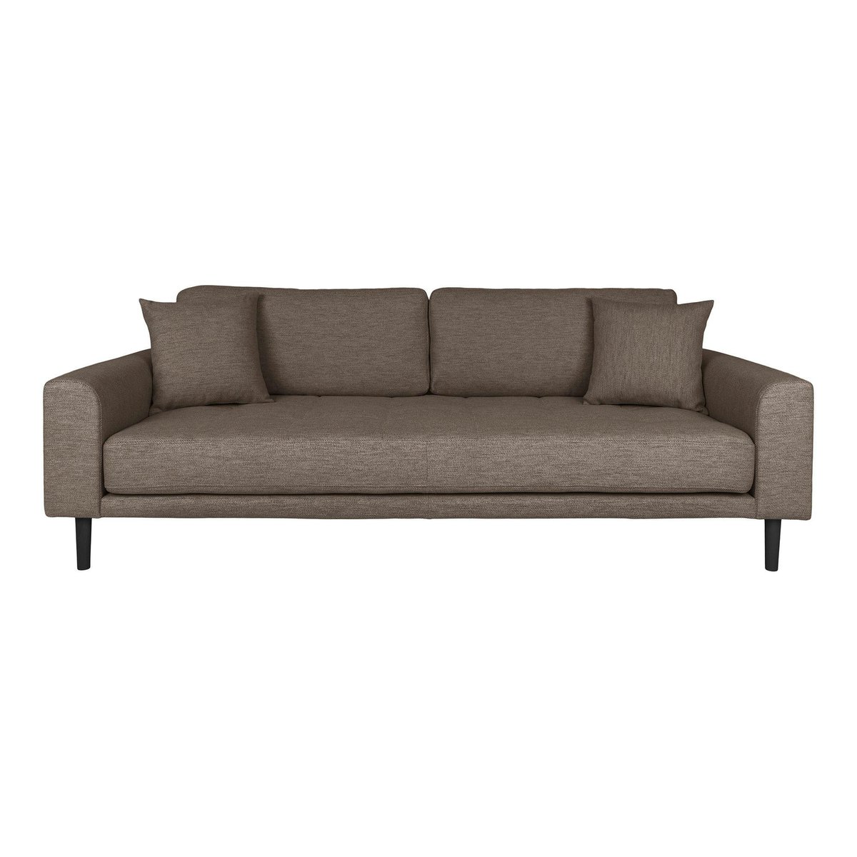 Canapé droit moderne en tissu AMSTERDAM marron - 3 places, PIER IMPORT