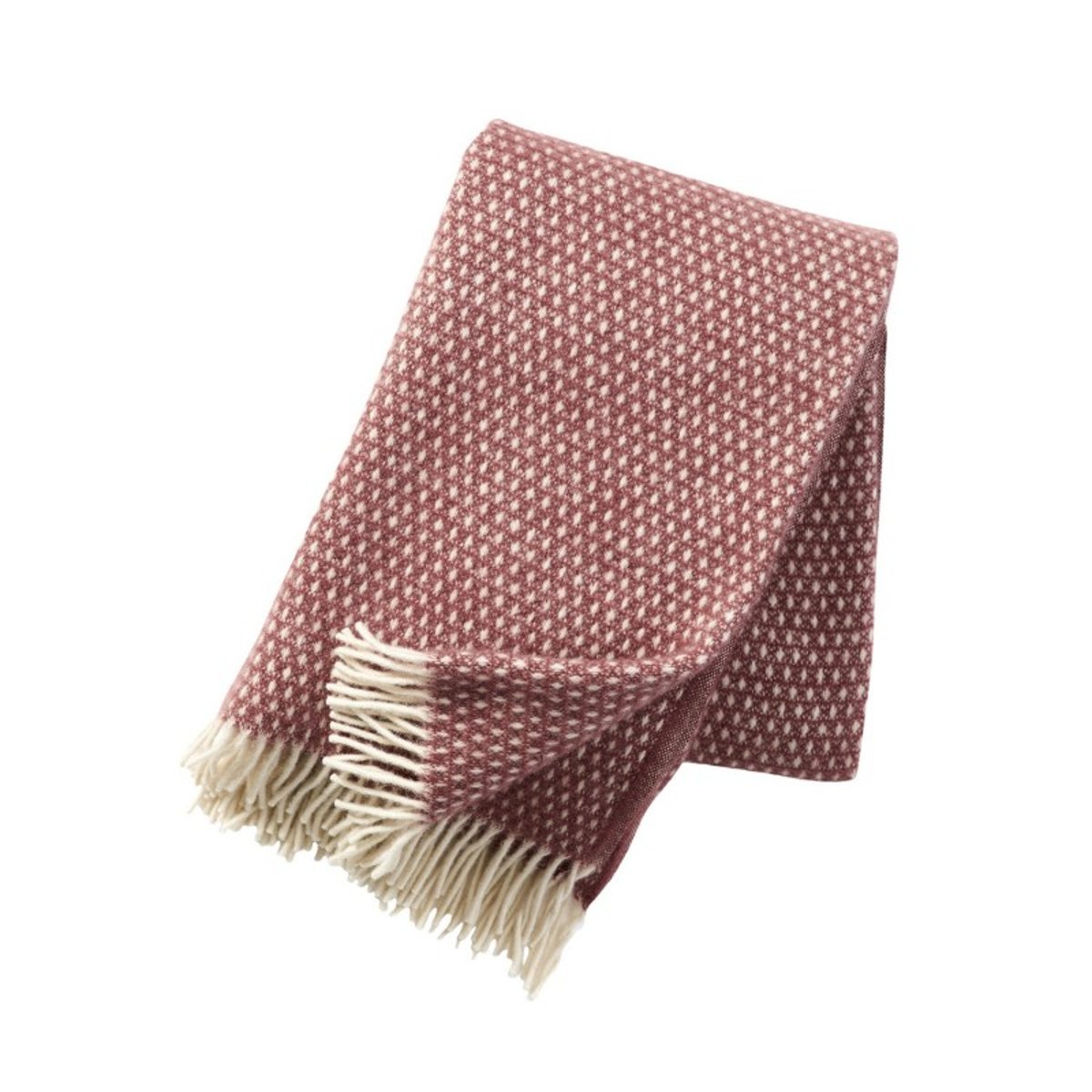 Plaid laine agneau KNUT vieux rose, KLIPPAN